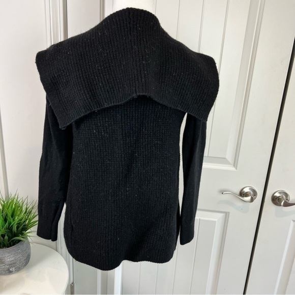 Willi Smith cardigan sweater womens size medium black merino wool open front - Picture 5 of 6
